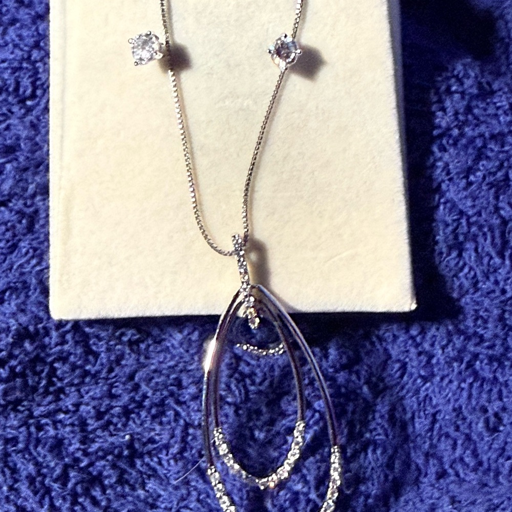 Elegant Sterling Silver Necklace and Earring Set